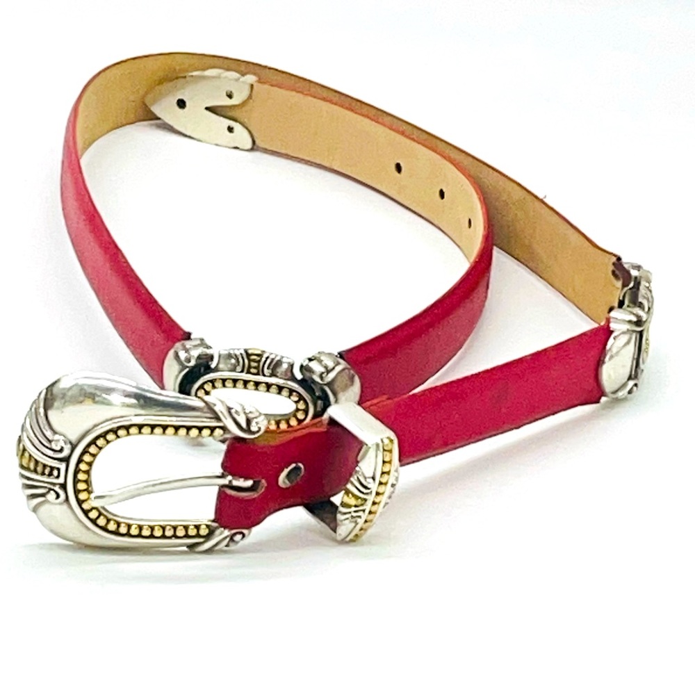 Red Western 39” Xl Belt Metal Accents Marked R 1997 1” width